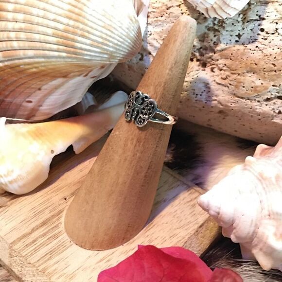 Butterfly Sterling Silver Toe Ring Midi Ring - Picture 2 of 3